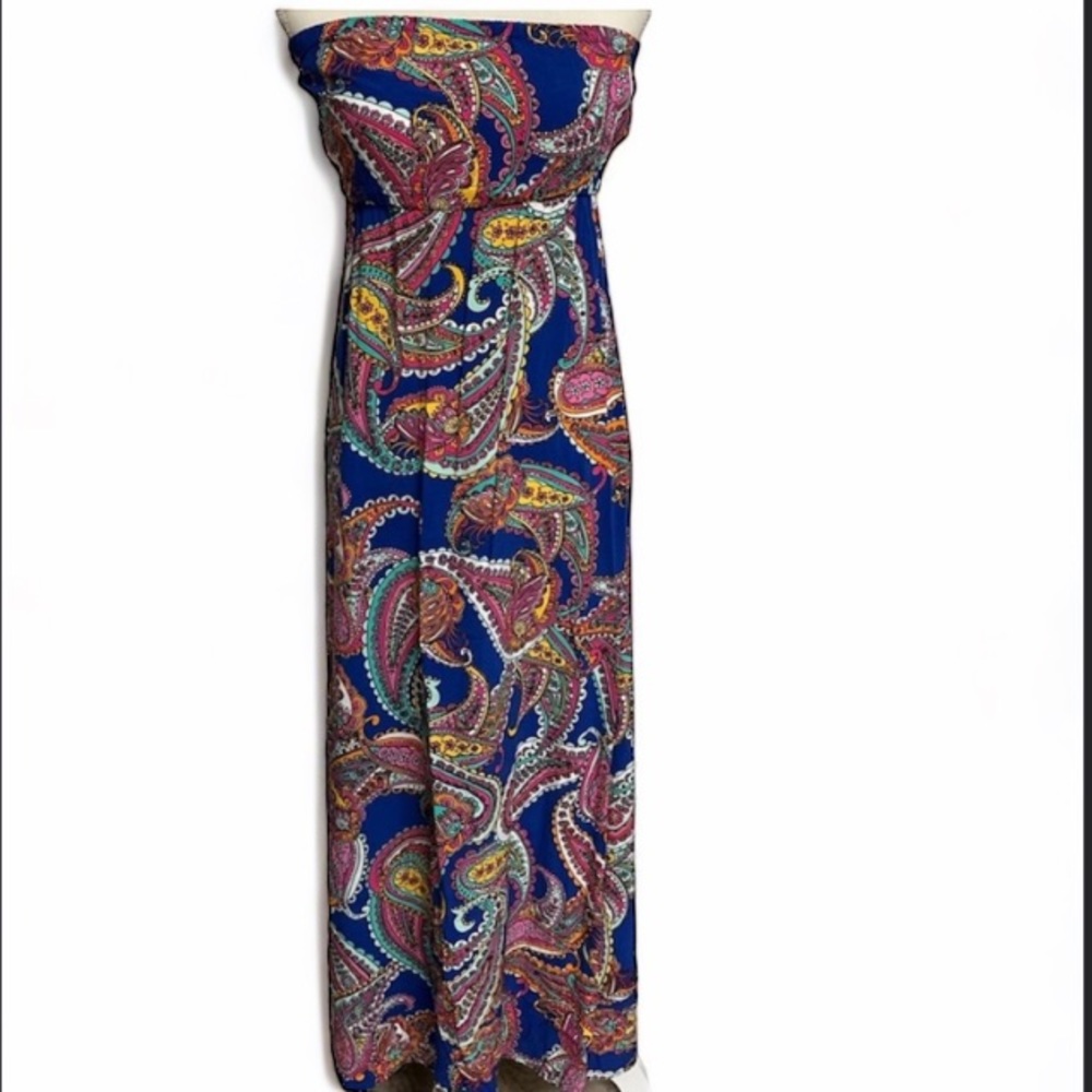 Banana Republic Strapless Paisley Maxi Dress Ladies Size 4 EUC